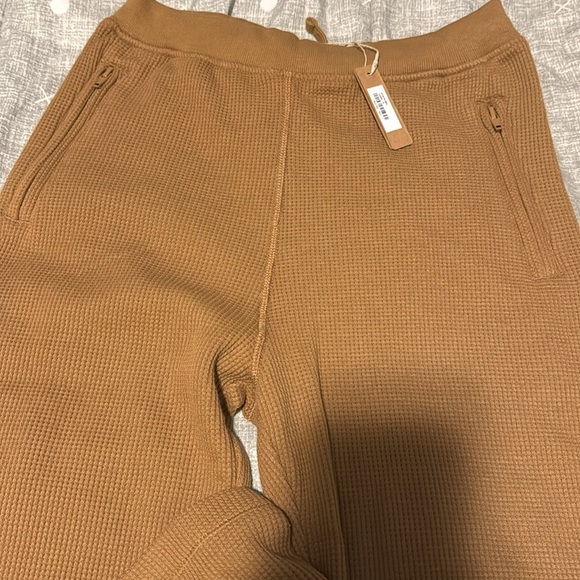 Skim Loose Waffle Pants Camel Size Small - Picture 4 of 5